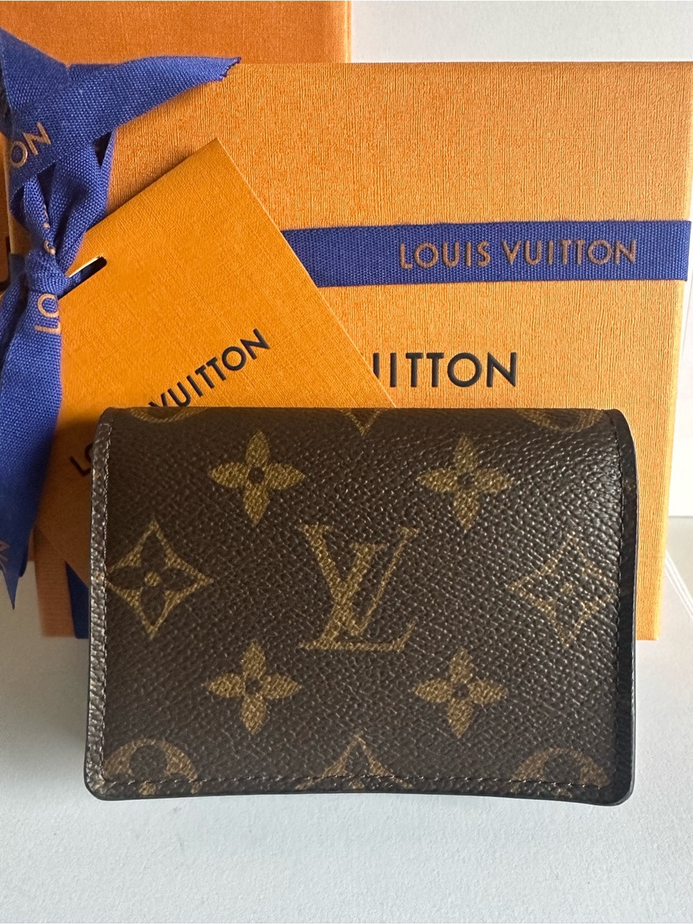 Louis Vuitton Monogram Enveloppe Carte de Visite Card Holder Wallet LIKE NEW